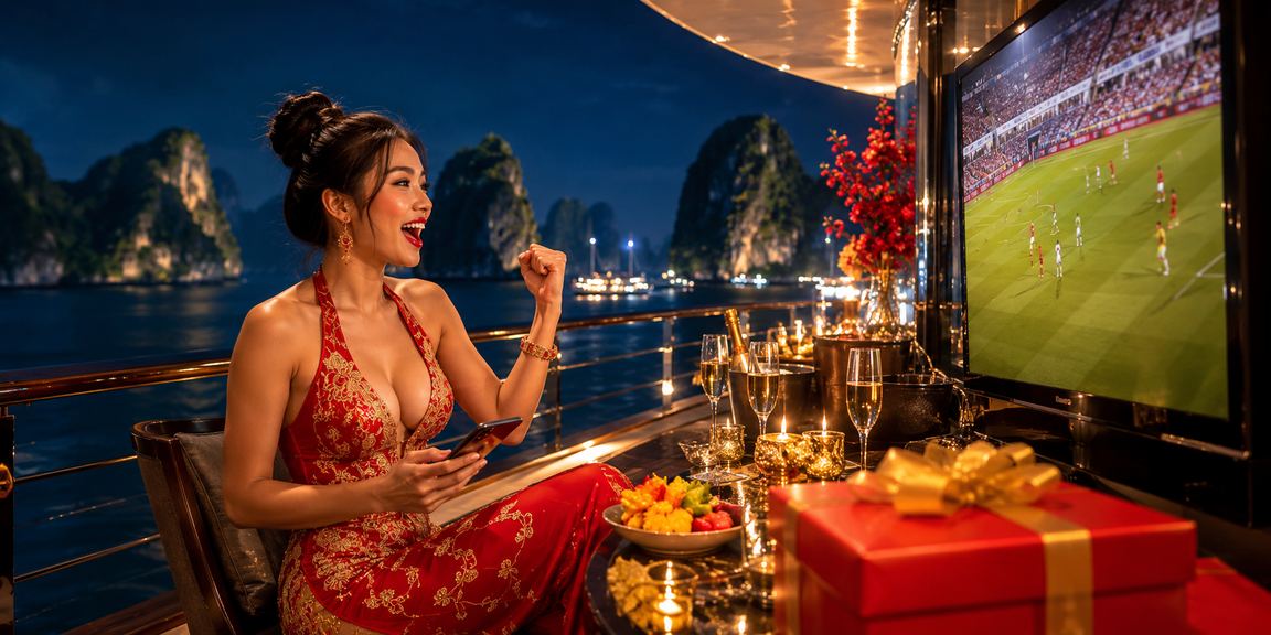 Người dùng tại Vịnh Hạ Long theo dõi tỷ lệ kèo bóng đá trong dịp lễ hội